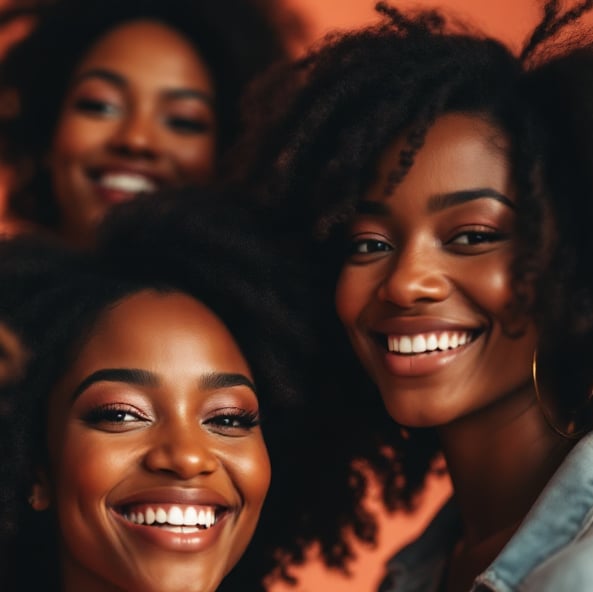 group of smiling African American women