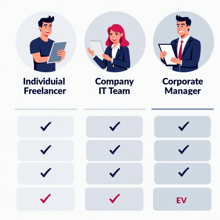 a graphic of a man and woman in business attire