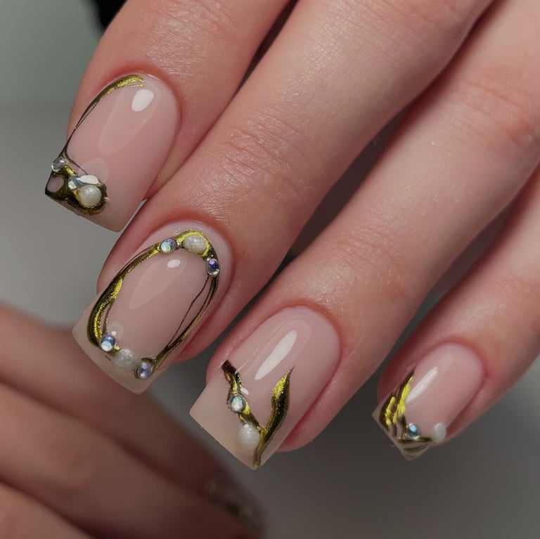 Paauksuoti priauginti nagai