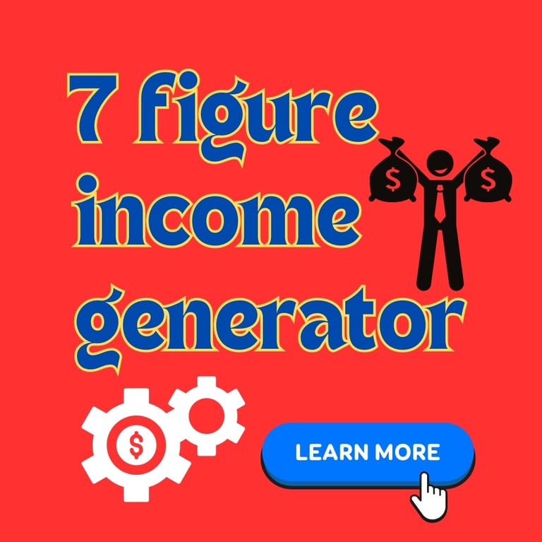 a person holding a sign that says 7 figure income