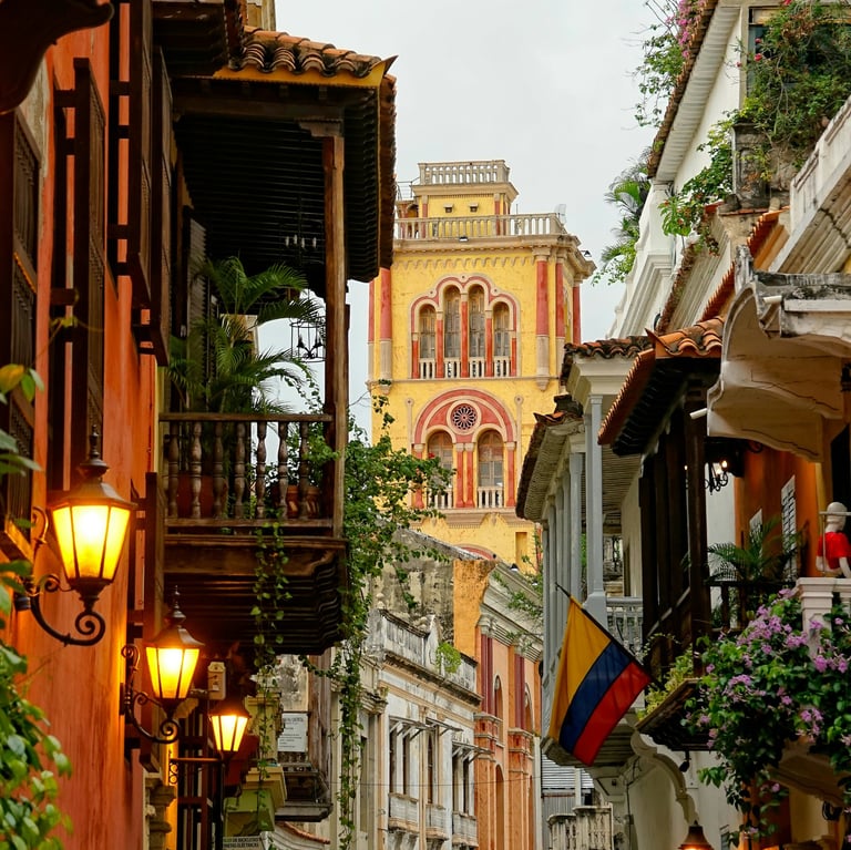 Travel agency in Cartagena Colombia old city colonial streets