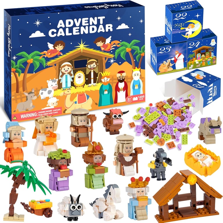 Nativity figure building block Advent Calendar