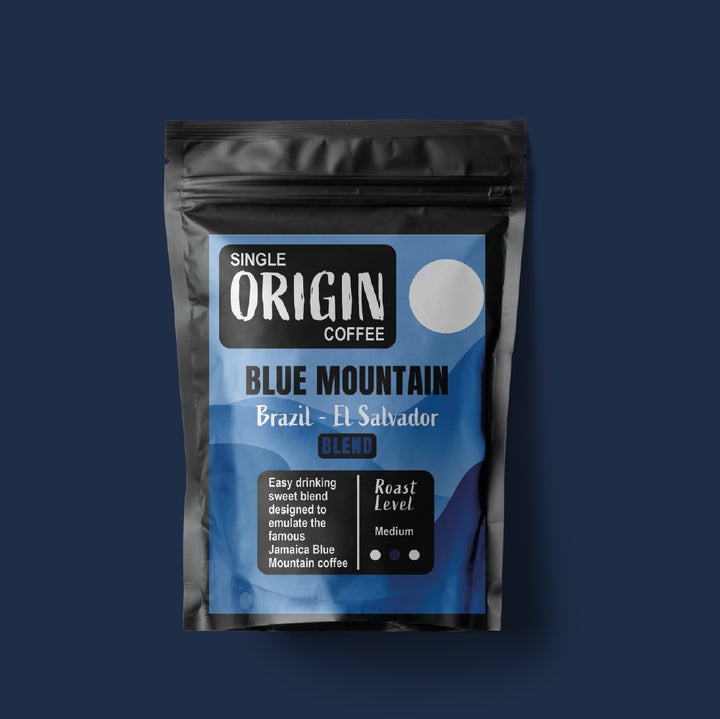 Eco-friendly packaging design for Single Origin Coffee with vibrant branding elements.