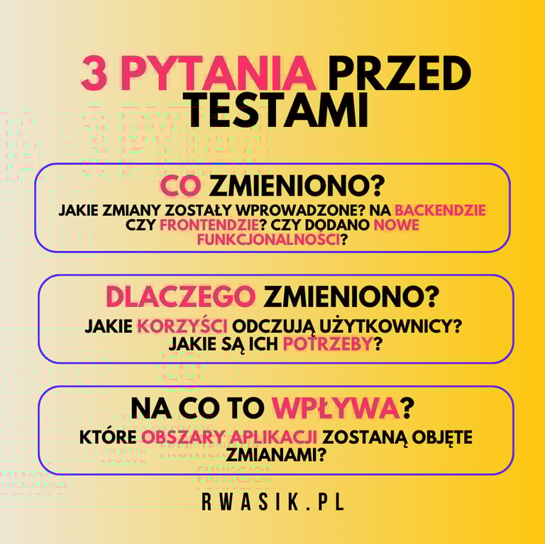 3 pytania przed testami