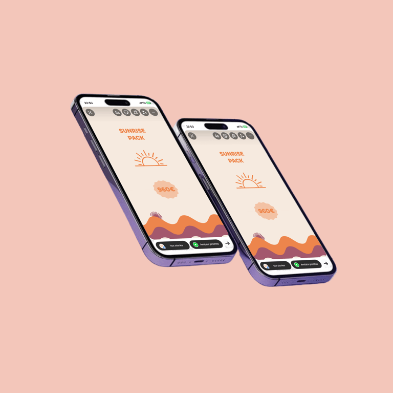 iPhone affichant le Sunrise Pack de Julietta Studio