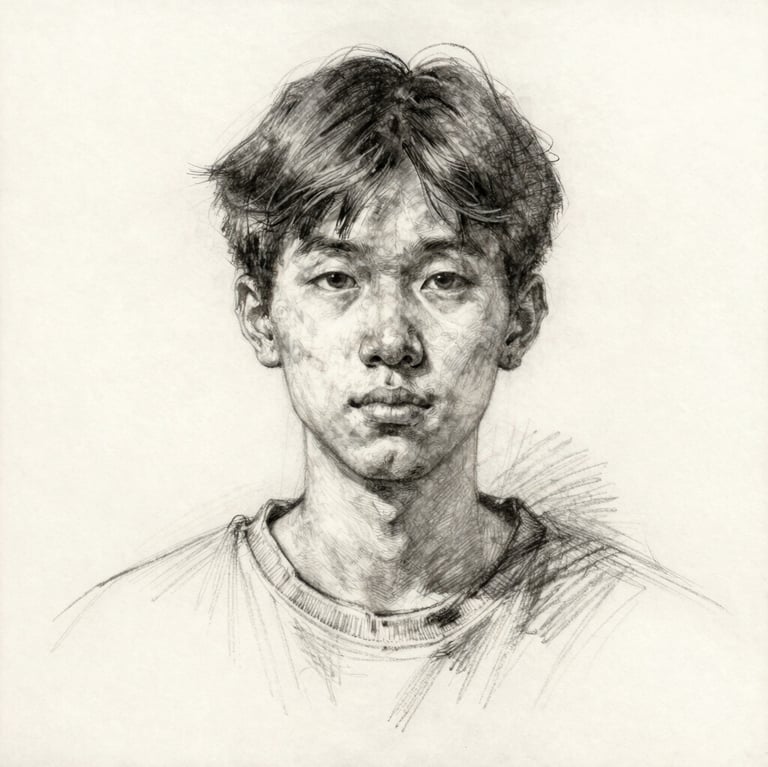 sketch of a young man