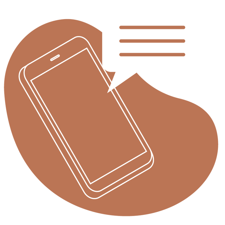 ícone de celular com um balao de fala