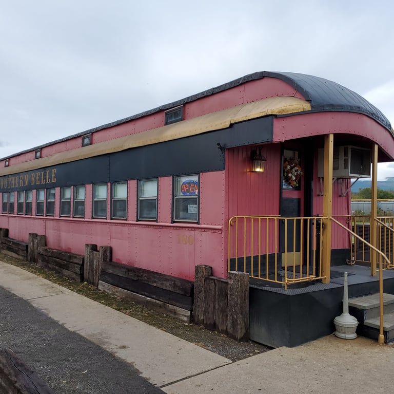 Train car (restaurant) called Southern Belle, in Heavener, Oklahoma