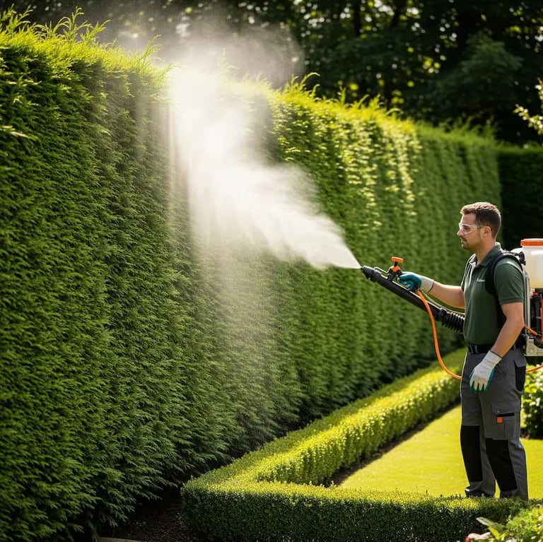 Tratamiento fitosanitario a seto de Leylandii, la prevención es el secreto
