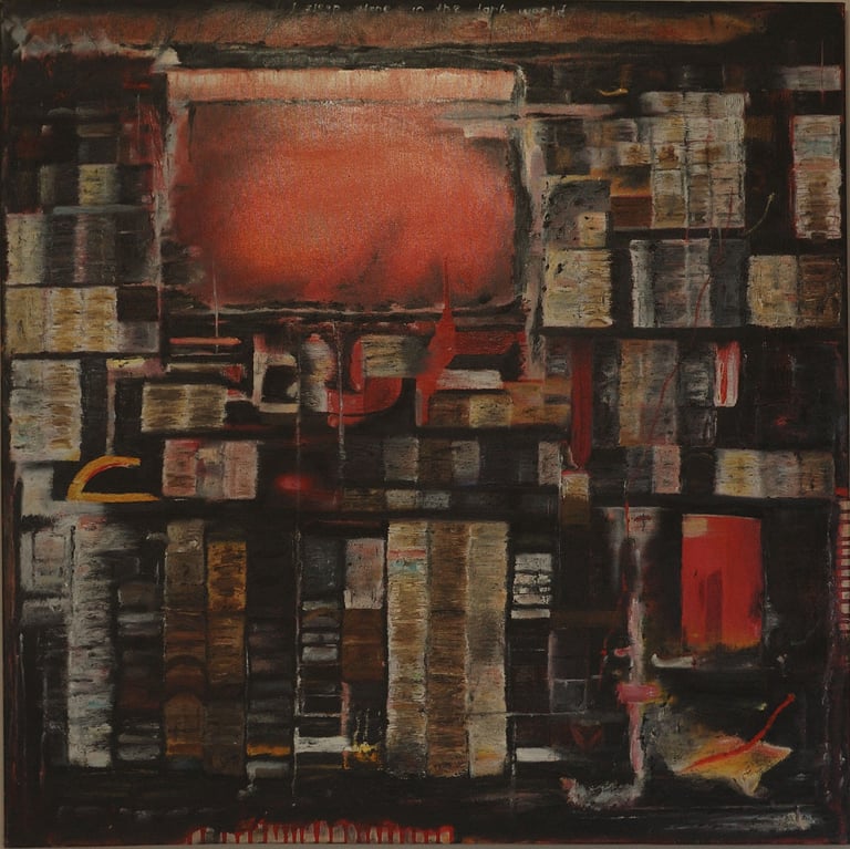 Pencil and oil on canvas