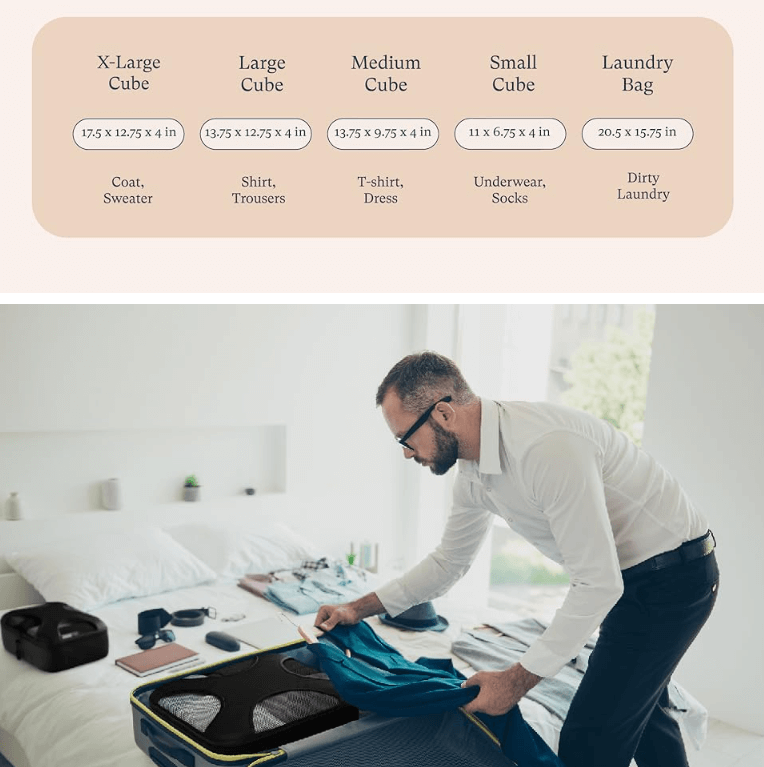 Shacke Pak 5-Set Packing Cubes for versatile travel organization