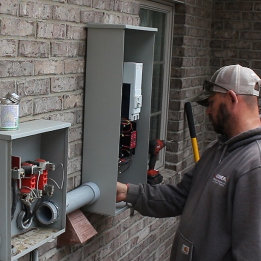 Usher Inc certified technician installing a electrical panel
