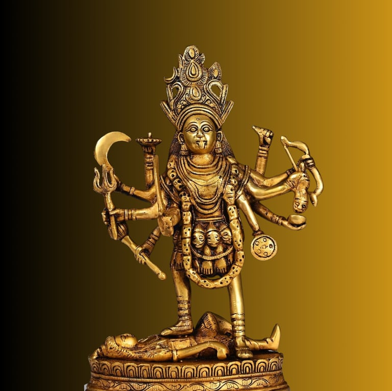 a statue of a hindu god maa kali