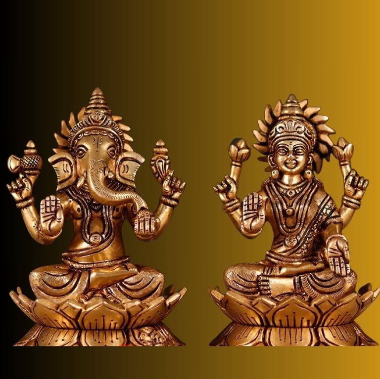 Idols of Lord Lakshmi, Ganesh ji.