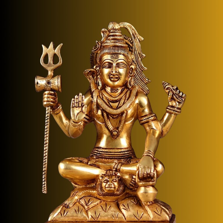 a statue of a hindu god shiv