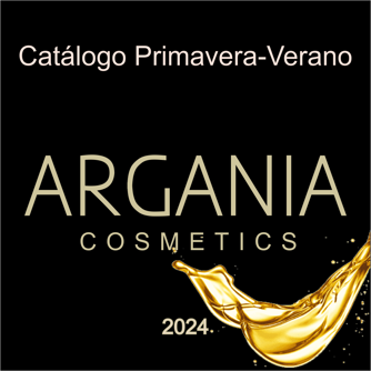 a gold and black logo for argania cosmetics
