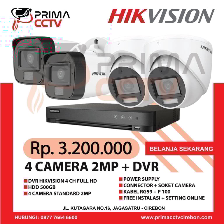 Paket 4CH Hikvision 2mp