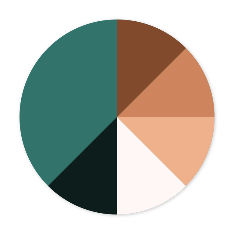 Copper Council colour palette in a pie chart.