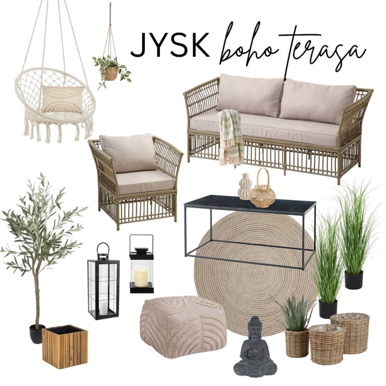 boho terasos dekoras