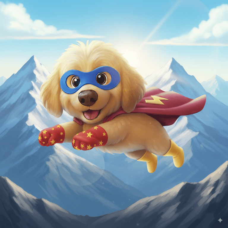 An image of a superhero dog
