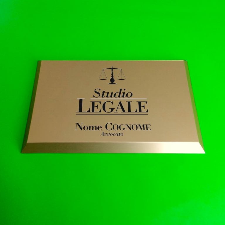 targa studio legale in ottone scatolato