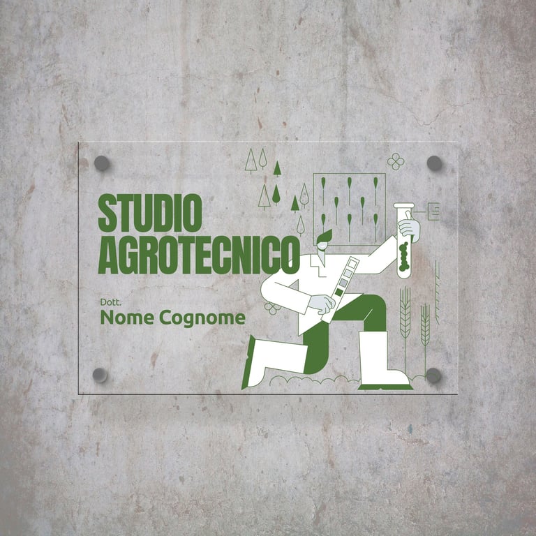 targa in plex, studio agrotecnico personalizzabile