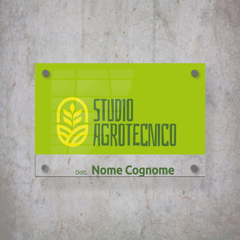 targa studio agrotecnico in plex personalizzabile