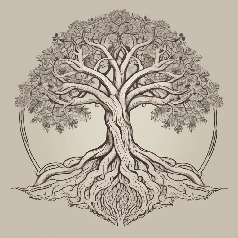 a tree with a tree in the middle of it