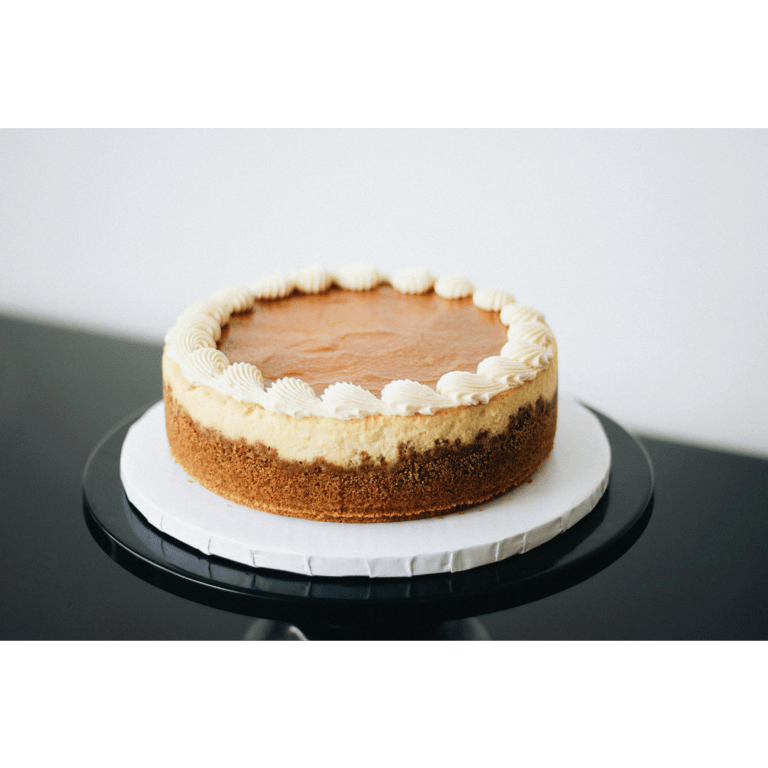 a cheesecake with a frosting on top