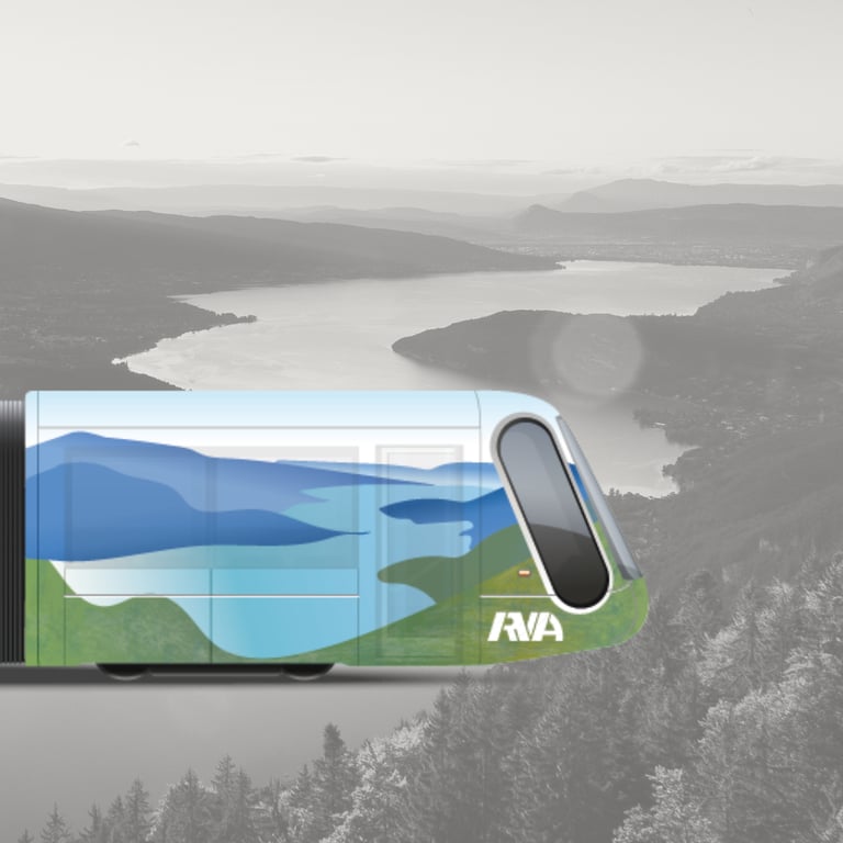 Illustration habillage de tram, Lac d'Annecy
