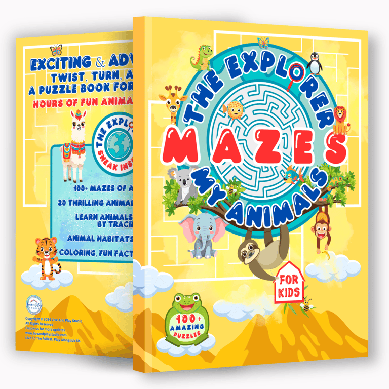 Animal Mazes Puzzle Book For Kids