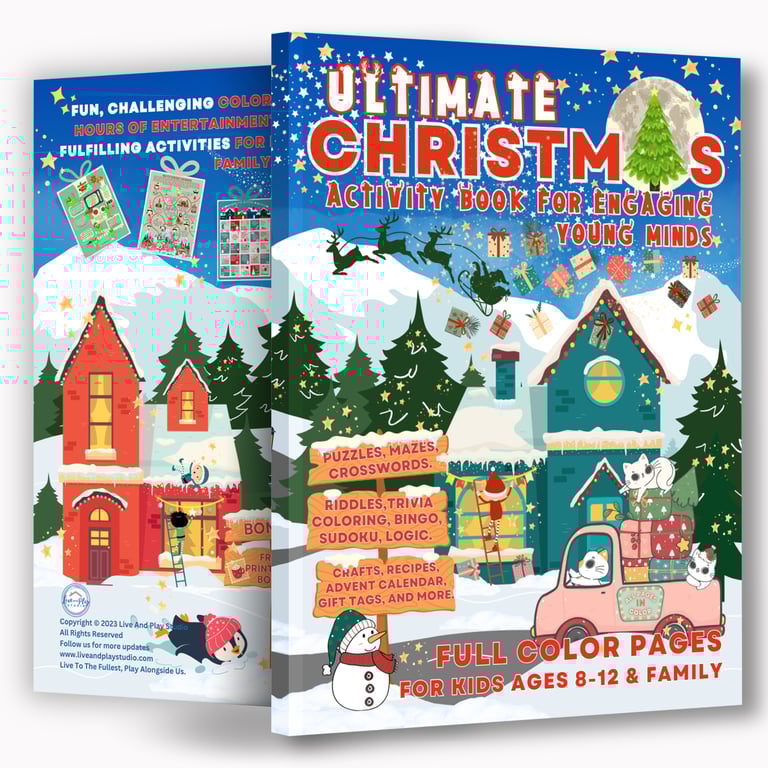 Christmas Activity Book For Kids Puzzle Book For Kids Christmas Gifts IdeaSanta Postcard