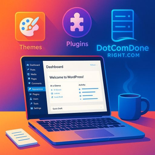 a laptop with a laptop and a cup of coffee