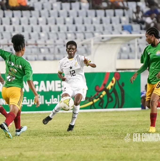 "Comfort Owusu, Ghanaian female football player, excelling as a right-sided attacking full-back and 