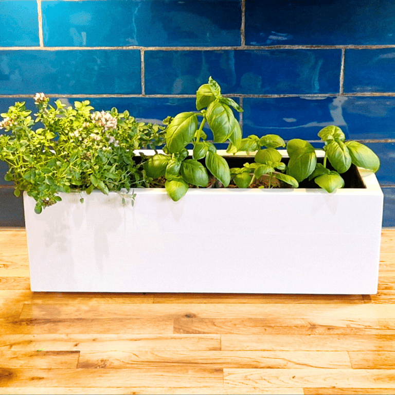 kitchen herb planter box made from quality wood painted in farrow and ball paint in colour white