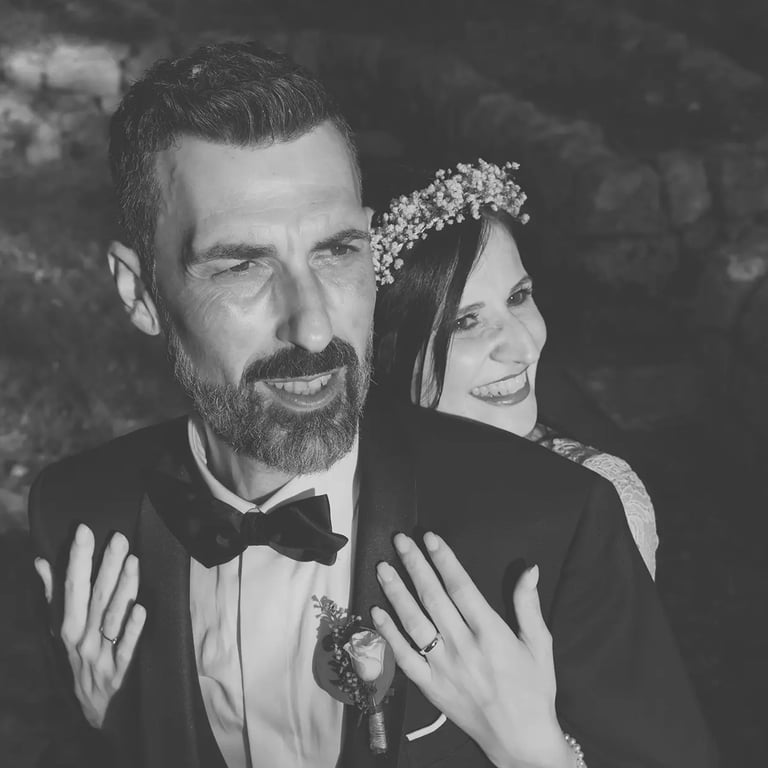 sposo e sposa in bianco e nero a ragusa