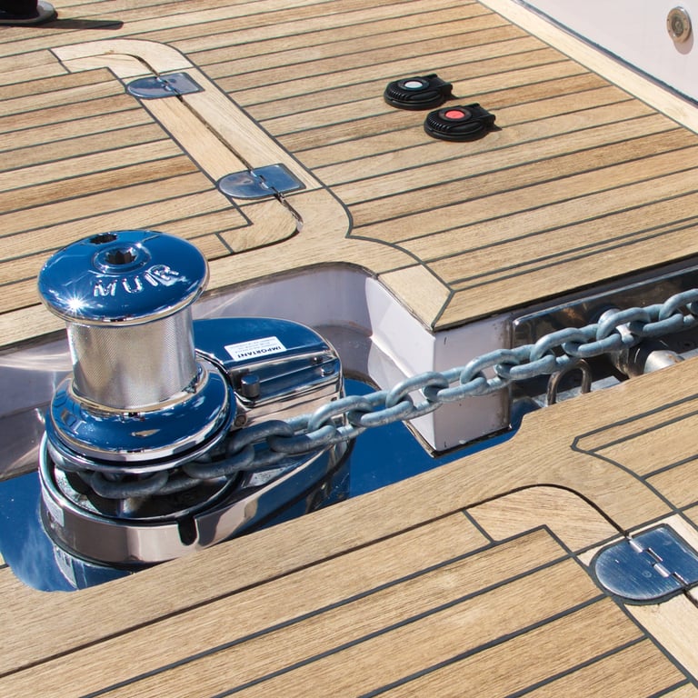 Electric anchor winch with additional  foot switches installed 