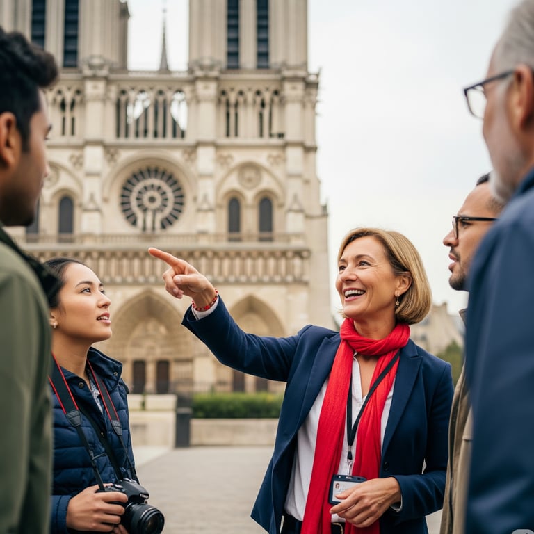 Guide infront of Notre Dame Paris