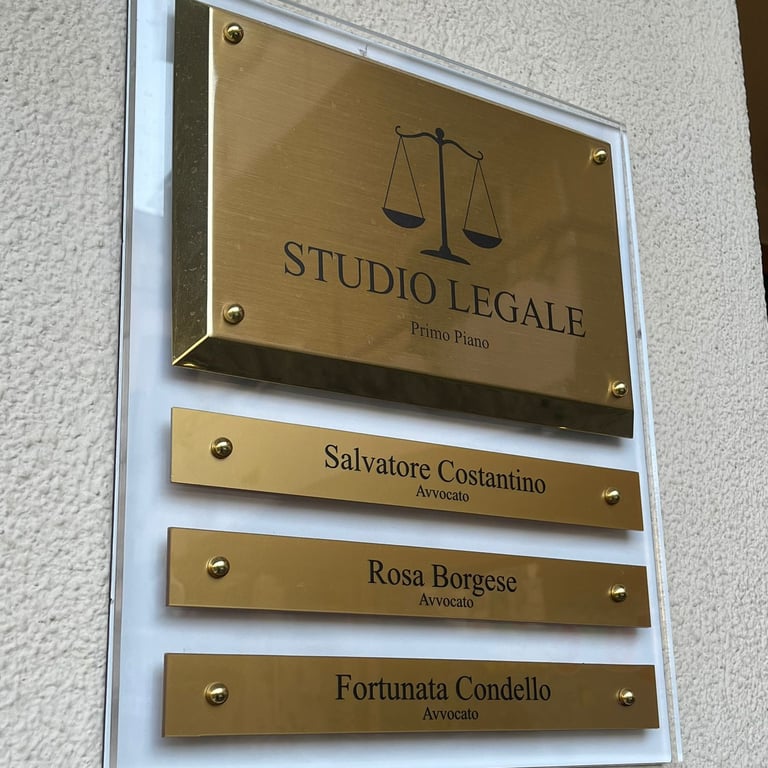 targa studio legale in ottone scatolato