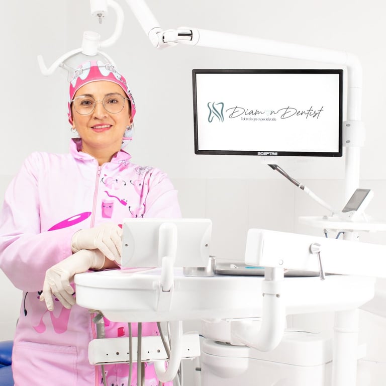 Especialista odontológica de la clínica Diamond Dentist en Bogotá, con equipos 