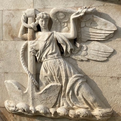 Stone relief from bridge in Venice