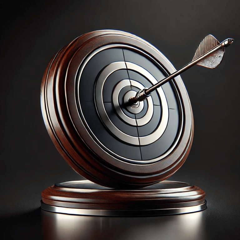 A high-end bullseye with an arrow, symbolizing precision in strategy and execution.