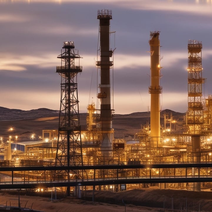 Engineers collaborating over technical blueprints in a modern office setting.