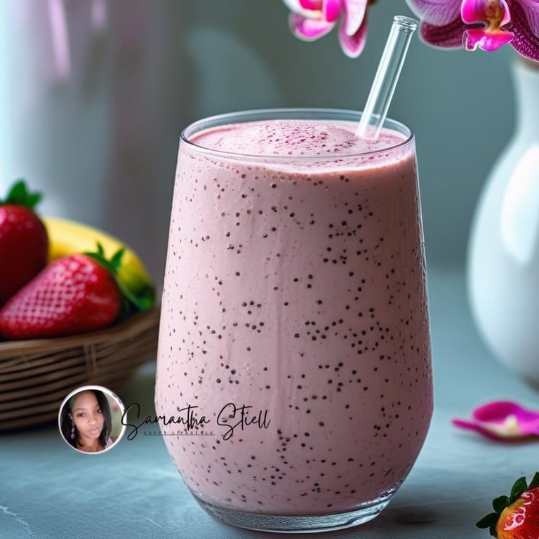 Delicious Strawberry-Banana-Chia Smoothie