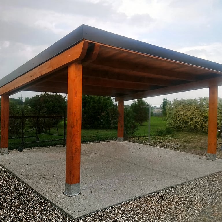 struttura legno per parcheggio auto