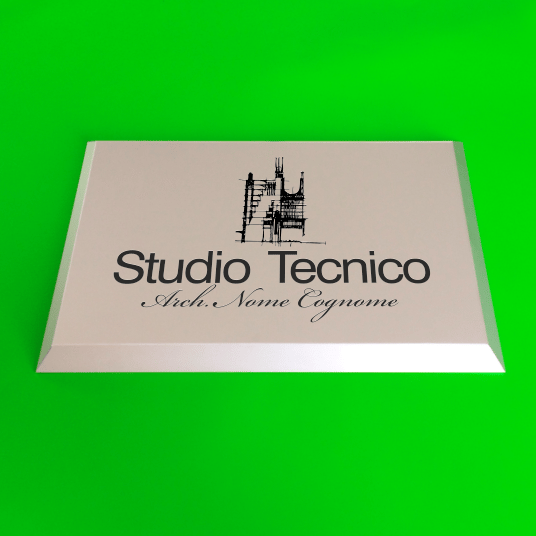 targa studio tecnico in ottone scatolato