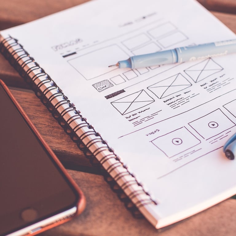 design process on notepad