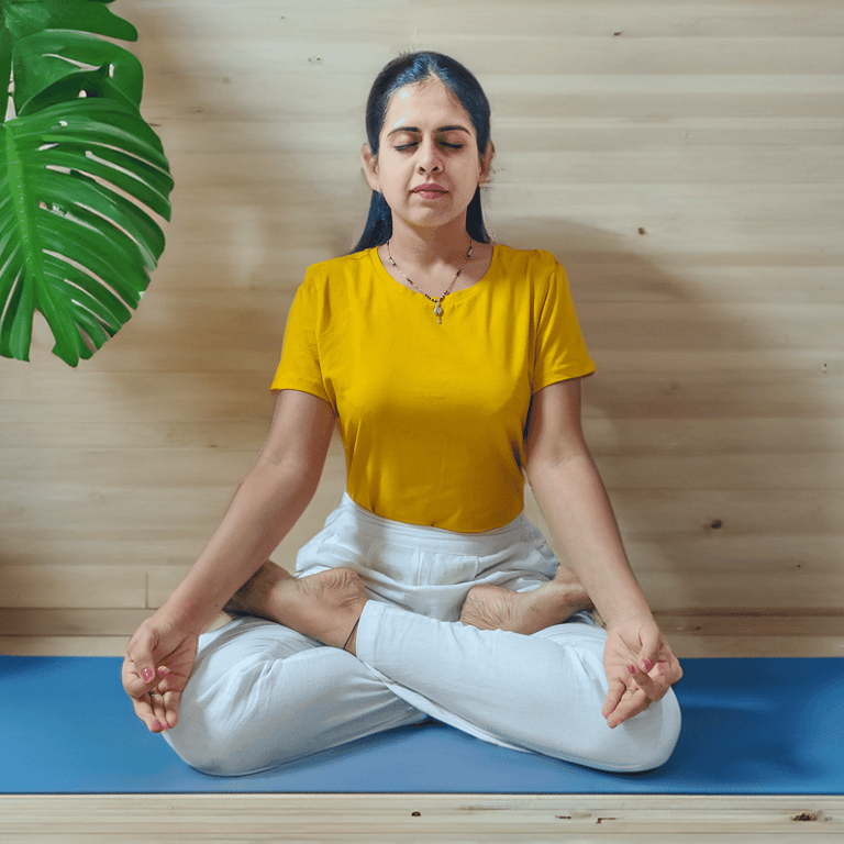 yognilay-pune-a girl sitting on pranayam pose
