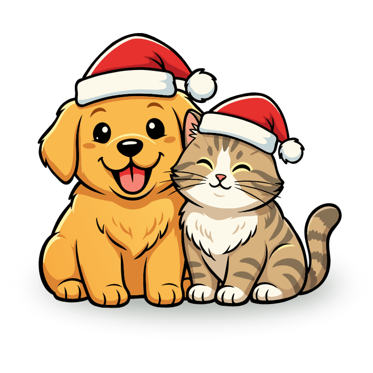 a cat and a dog are sitting on a rug