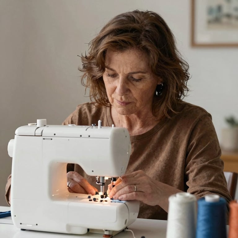 Behind the scenes with Ellen, master seamstress, altering and restoring clothes in her workshop.